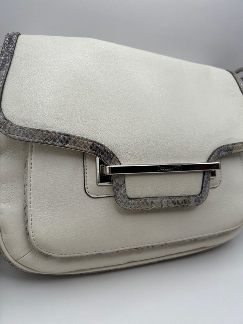 Coach Taylor Mixed Exotic Flap Shoulder Bag - Picture 2 of 12